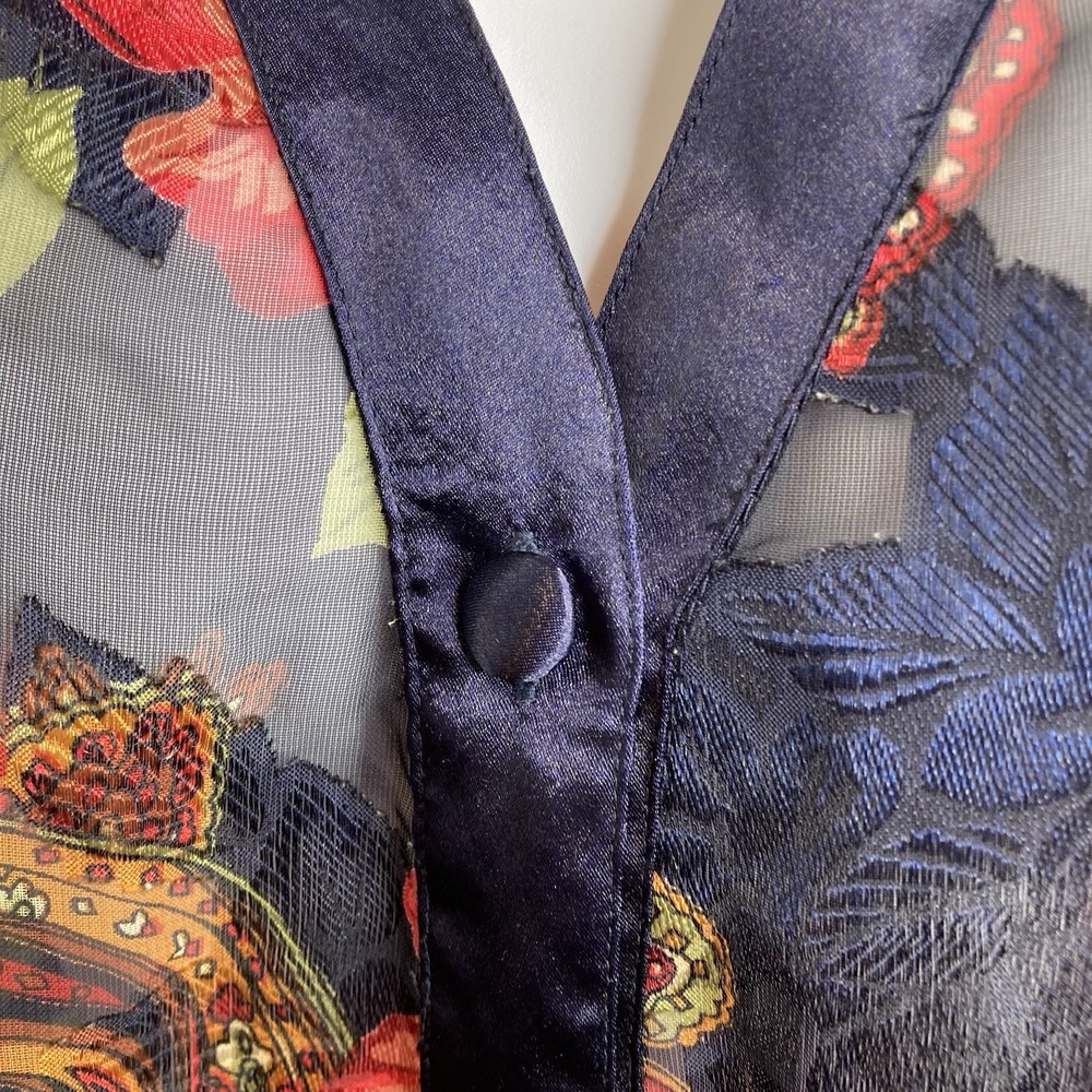 Vintage Victoria's Secret Gold Label Floral Sleep Shirt Size S Nightie Sheer - Picture 8 of 11
